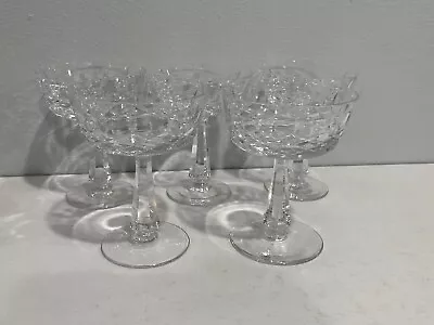 Buy Galway Crystal Clifden Pattern Set Of 5 Tall Sherbet / Champagne Glasses • 47.59£