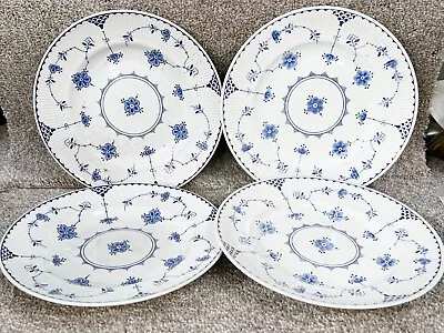 Buy Vintage Furnivals Dinner Plates Denmark Pattern Pottery Blue & White • 19.99£