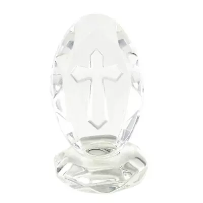 Buy  White Crystal Cross Desktop Glassware Diamond Cut Decoration • 8.95£