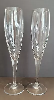 Buy Gorgeous Pair Of Heavy Cut Crystal Tall Champagne Toasting  Flutes 26cm VGC • 21.95£