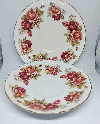 Buy Vnt Ridgway Queen Anne Fine  Bone China Two Saucers  Rose Design 80s Replasment  • 6£