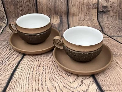 Buy Denby Stoneware Pottery. Cotswold  Acorn Pattern Pair Of Teacups & Saucers X2 • 12£