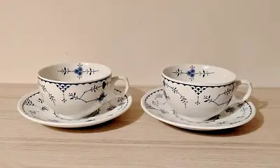 Buy Pair Of Blue Denmark Tea Cups & Saucers Furnivals   A • 12£
