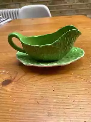Buy Small Carlton Ware Green Cabbage Leaf Sauce Boat And Saucer • 10£