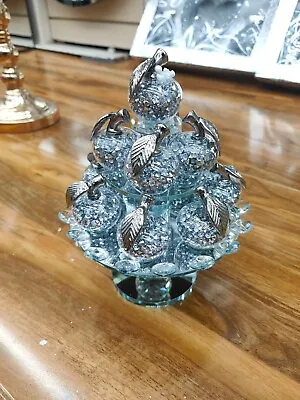 Buy Glass Sparkle Ornament Crushed Diamond Gift Decorative Crystal Apple Stand Table • 19.99£