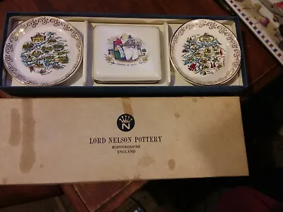 Buy Vintage Lord Nelson Pottery 'Souvenir Of Wales'  Plates And Trinket Box Set • 7.75£