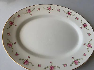 Buy Royal Osborne Princess Staffordshire White Mist 13” Oval Serving Plate Rose Patt • 4.99£