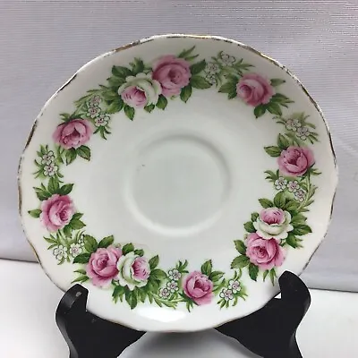 Buy Colclough China Bone China 14cm Saucer With Pink Rose Pattern. • 4.50£
