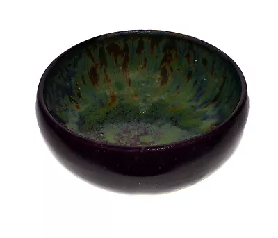 Buy Paul Bridgewater Studio Pottery 6” Bowl Red Clay Glazed In Purple Incised Mark • 9.99£