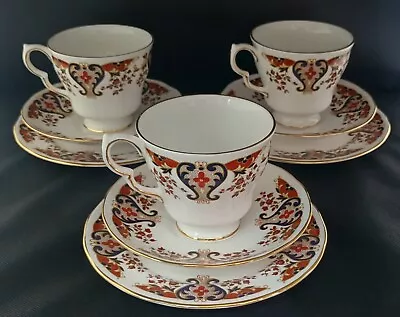 Buy 3X Colclough Royale Tea Cups, Saucers And Plates Set.  Pear Shape Flared Rim • 14.99£