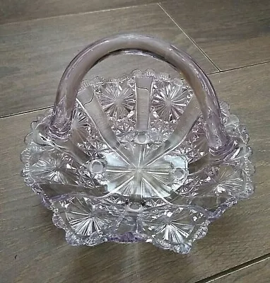 Buy Vintage Davidson Clear Pink Glass Bride's Basket Rd.176566 Lady Chippendale • 19.99£