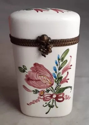 Buy Rochard Limoges? France Porcelain Peint Main Casket Box Flowers • 28.41£