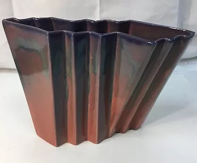 Buy Charles Nalle Abstract Geometric Pottery Accordion Vase, Signed  • 71.93£