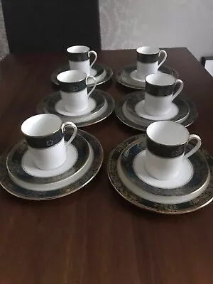 Buy ROYAL DOULTON  CARLYLE Set Of 6 X Demi Tasse Coffee Cups Saucers And Side Plates • 50£
