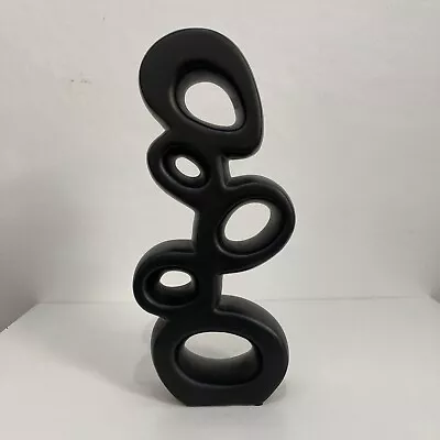 Buy Scandinavian Abstract Modernist Black Ceramic Pottery Sculpture 39cm • 59.99£