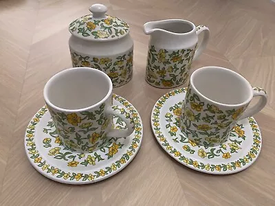 Buy Vintage Taunton Vale Buttercup Pottery Tea For Two Set 1970s • 20£
