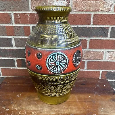 Buy Bay Keramik 549-40 Large Pottery Art Vase West Germany  Red Green Glaze • 122.78£