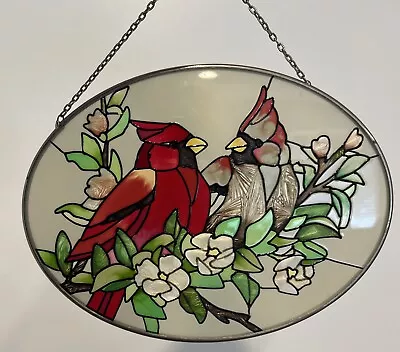 Buy Stained Glass Window Light Catch Two Cardinals Beautiful • 10.43£