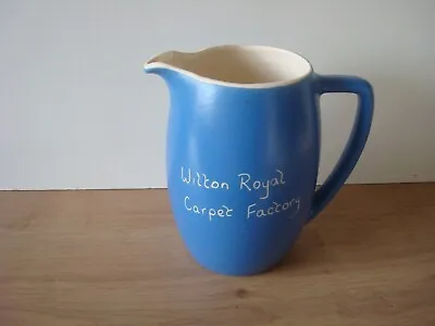 Buy New Devon Pottery Jug Blue With White Lettering Winton Royal Carpet Factory • 9.99£