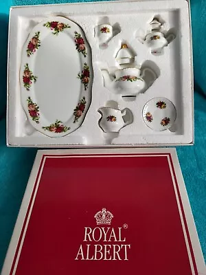 Buy Royal  Albert  Old  Country  Roses  Miniature Tea Set On A Tray  New In Box RARE • 99£