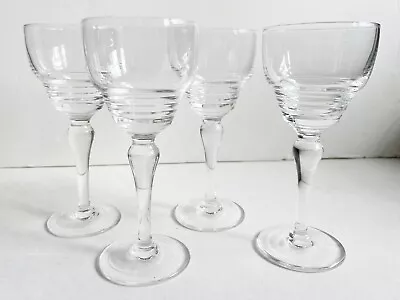 Buy 4 X Stuart   Stratford Rings  Hock Wine Glasses. Signed, Excellent Condition • 25£