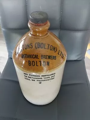Buy Vintage Stantons (Bolton) Ltd. Botanical Brewers Bolton Stoneware Flagon Jug • 8£