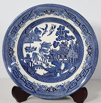 Buy 8  Vintage Blue Willow  Churchill England Porcelain Plate Bowl Asian Pattern • 28.76£