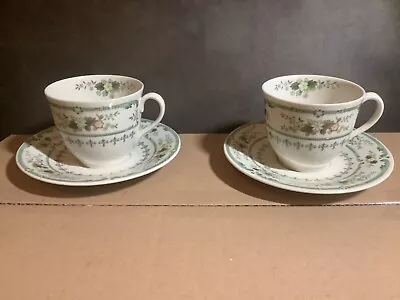 Buy Royal Doulton Provencal Tc1034 Two Teacups & Saucers  In Good Condition • 5.99£