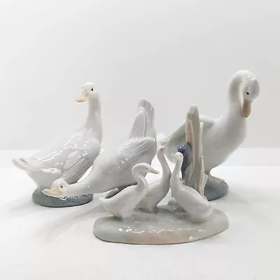 Buy Lladro NAO Goose Figurines, Collection, Group, Vintage Spanish Porcelain, 1970s • 36£
