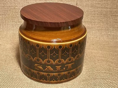 Buy Hornsea Heirloom Salt Jar Brown Vintage Kitchen Storage Wood Lid 1970s • 7.99£
