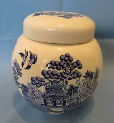 Buy Vintage Sadler Willow Pattern Ginger Jar With Lid • 12£