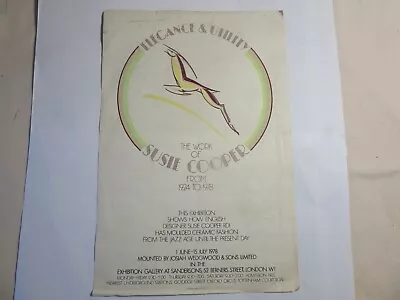 Buy RARE ORIGINAL SUSIE COOPER EXHIBITION POSTER 1978 20x30cm • 10£