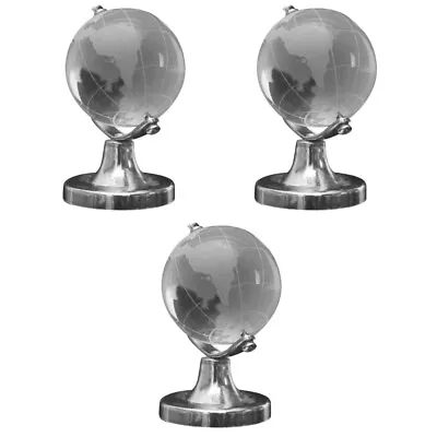 Buy  3 Pieces Glob Ornament Globe Decor Clear World Desktop Decorate • 19.19£