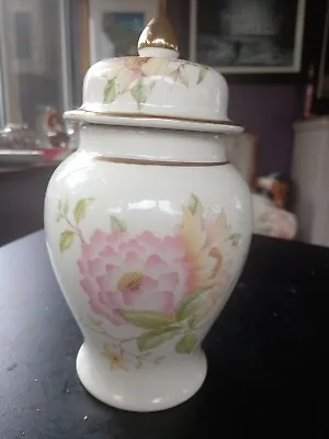 Buy Arthur Wood 5972 Vintage Gold Rimmed Floral Design Lidded Ginger Jar/Urn • 3£