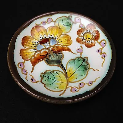 Buy Gouda Pottery Plate / Dish / Bowl / Miniature / Brown / Yellow / Floral / Dutch • 20£