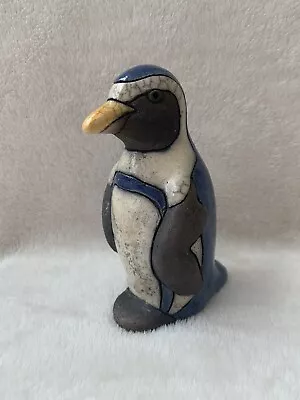 Buy Vintage South African Raku Handmade  Pottery Clay Penguin￼ Bird Figurine Signed • 24.97£