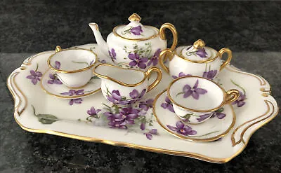 Buy Hammersley Bone China Victorian Vintage Violets Miniature Teapot SET. RARE • 285£