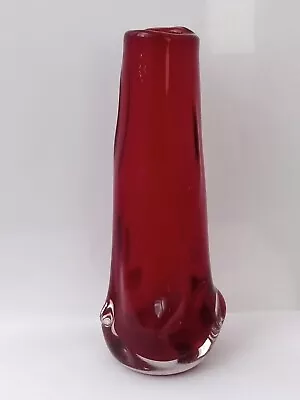 Buy Whitefriars Ruby Knobbly Lampbase Vase 9612 • 20£