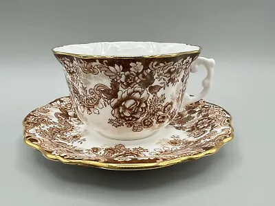 Buy Hammersley & Co Victorian Tea Cup/Saucer Made In England Brown Floral Gold Trim • 22.75£
