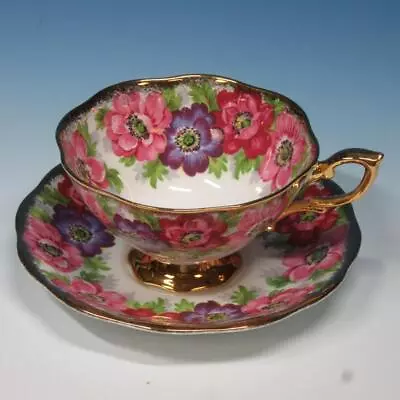 Buy Royal Standard Fine Bone China - Carmen Pink & Purple Flowers - Cup And Saucer • 23.72£