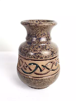 Buy Vintage Mejias Polonio Stoneware Vase Spanish Pottery Brown Copper Engraving 6  • 9.49£