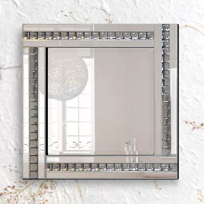 Buy Argenta Glam Crystal Venetian Glass Bevelled Wall Mirror 60cm X 60cm | Art Deco • 49£