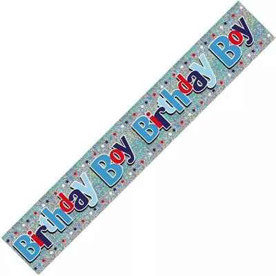 Buy 9ft Birthday Boy Foil Banner Male Party Decorations • 1.99£