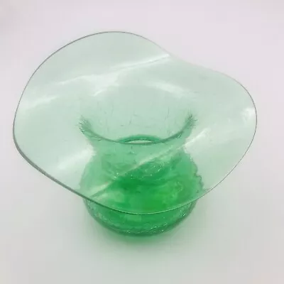 Buy Vintage Green Crackle Glass Vase W/ Bulbous Base - Flower 4.75  Blenko? • 18.24£