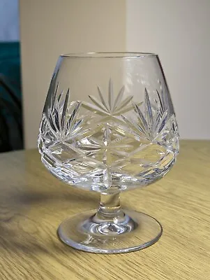 Buy Vintage Crystal Large Brandy Glasses 4 3/4  Fan Star Cross Cut Beautiful Shape • 7.95£