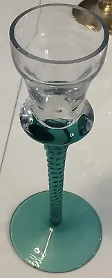 Buy Glass Candle Holder With Turquoise Stem 7” High • 9.99£