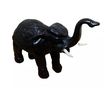 Buy Elephant Pottery Black Matte Painted With Tusks 4  Tall • 9£