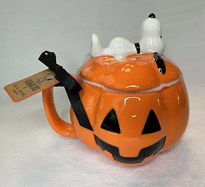 Buy Rae Dunn Peanuts THE GREAT PUMPKIN Snoopy Pumpkin Halloween Ceramic Mug NEW • 28.37£
