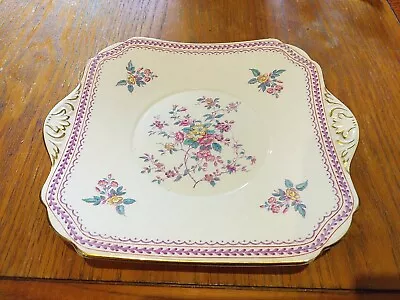 Buy Vintage Copelands Grosvenor China Pink Floral Cake Plate • 5.99£