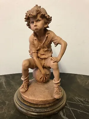 Buy Giuseppe Armani Figurine Angry Boy Sitting On A Football  • 29£